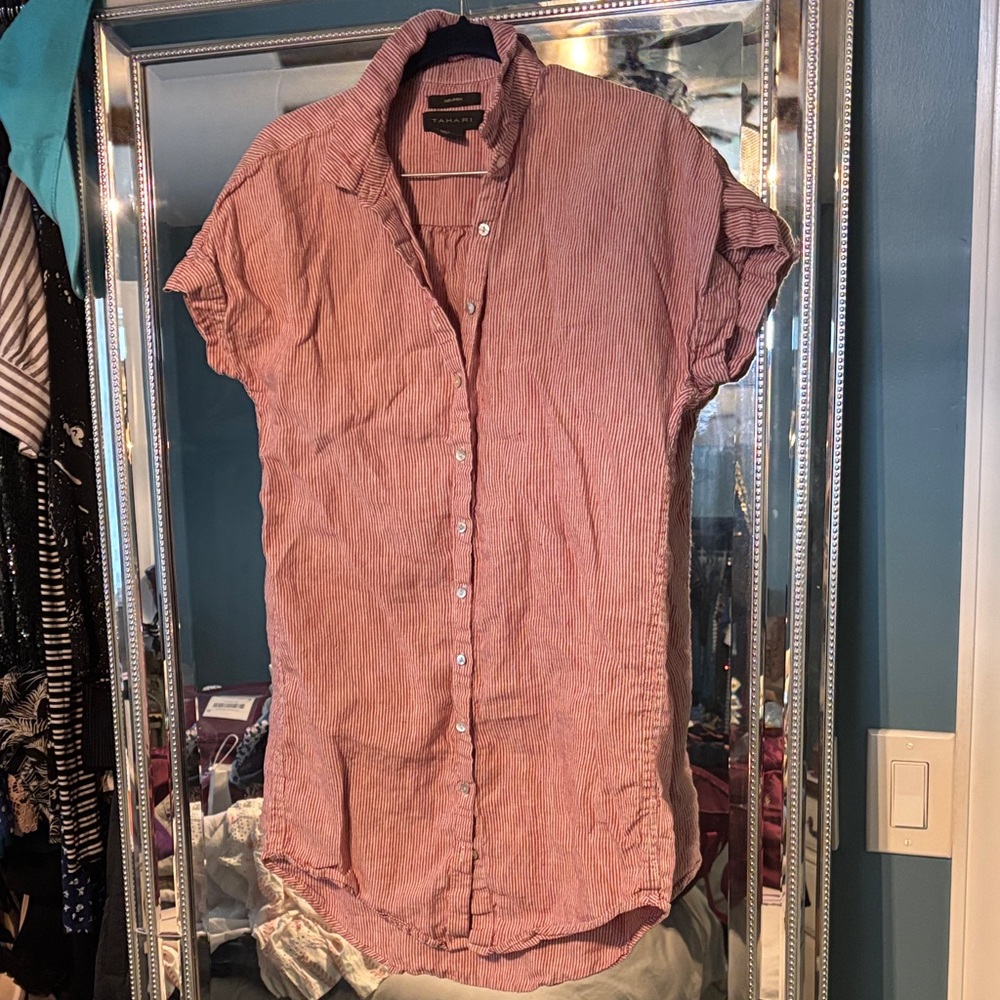 Tahari Women’s Casual Red Button Down Dress